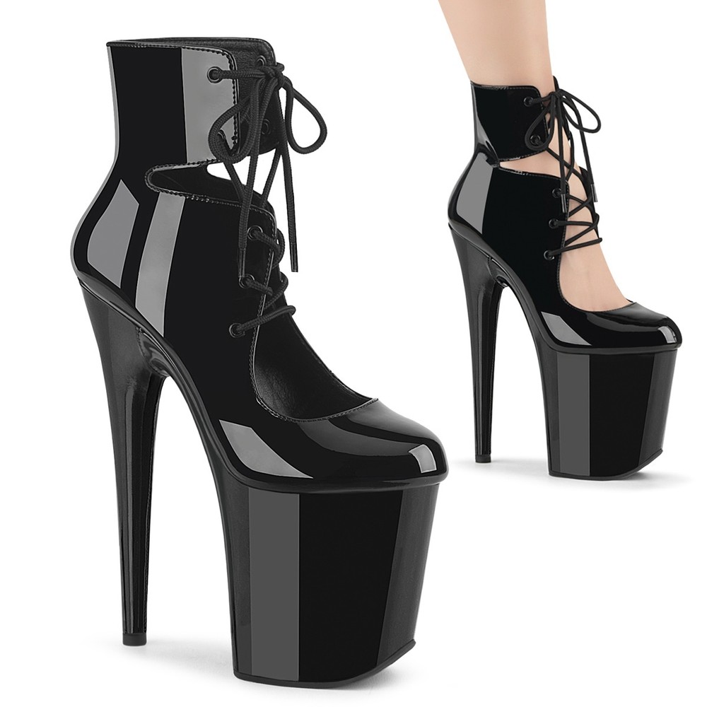 Pleaser - FLAMINGO80022 Plateau Laarzen, Paaldans schoenen - Zwart
